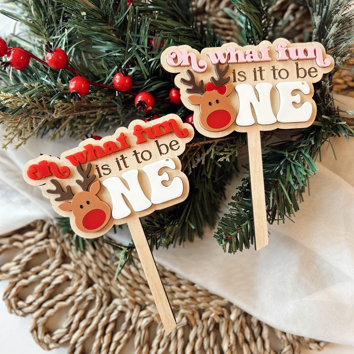 'Oh what fun is it to be One' Cake Topper